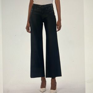 Kut From The Kloth Black Jeans. Meg coated High Rise Fab Ab Wide Leg